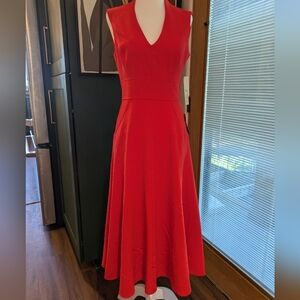 Eliza J Fit and Flare sleeveless v-neck Midi Dress, NWT, Size 2